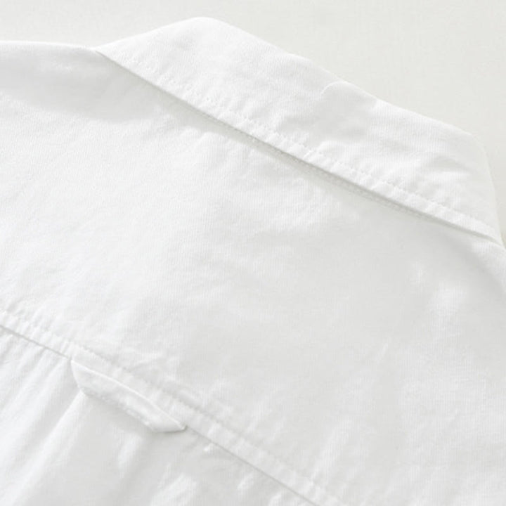 Herren-Baumwollhemd mit Buddha Stones, künstlerischem, schlichtem Design, Stickerei, Bambusmuster, kurzärmelig - image 10