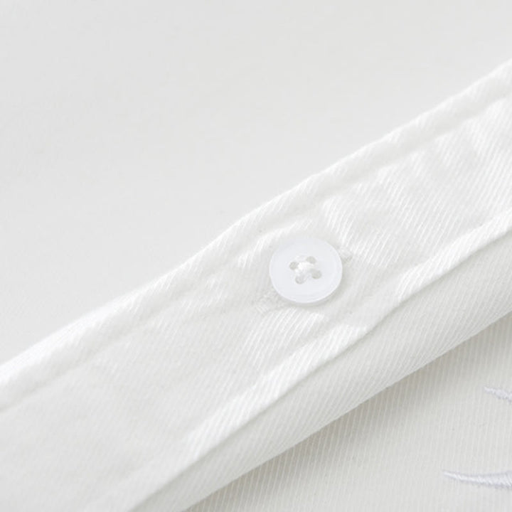 Herren-Baumwollhemd mit Buddha Stones, künstlerischem, schlichtem Design, Stickerei, Bambusmuster, kurzärmelig - image 7