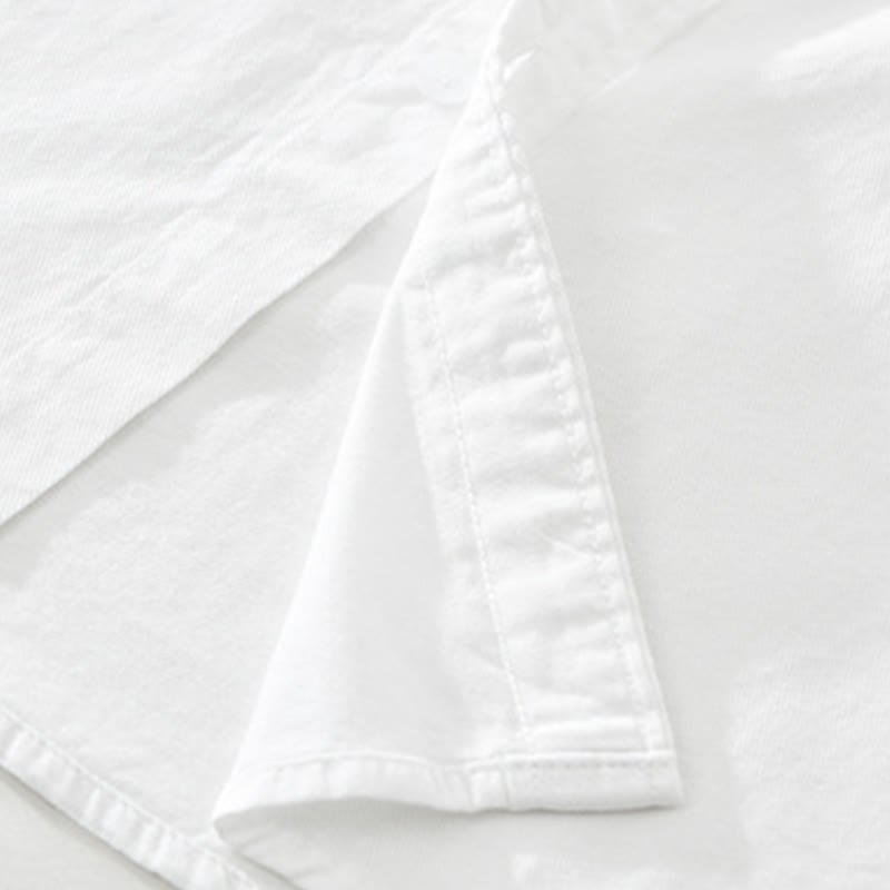 Herren-Baumwollhemd mit Buddha Stones, künstlerischem, schlichtem Design, Stickerei, Bambusmuster, kurzärmelig - image 12