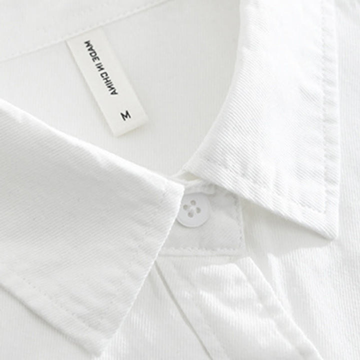 Herren-Baumwollhemd mit Buddha Stones, künstlerischem, schlichtem Design, Stickerei, Bambusmuster, kurzärmelig - image 3