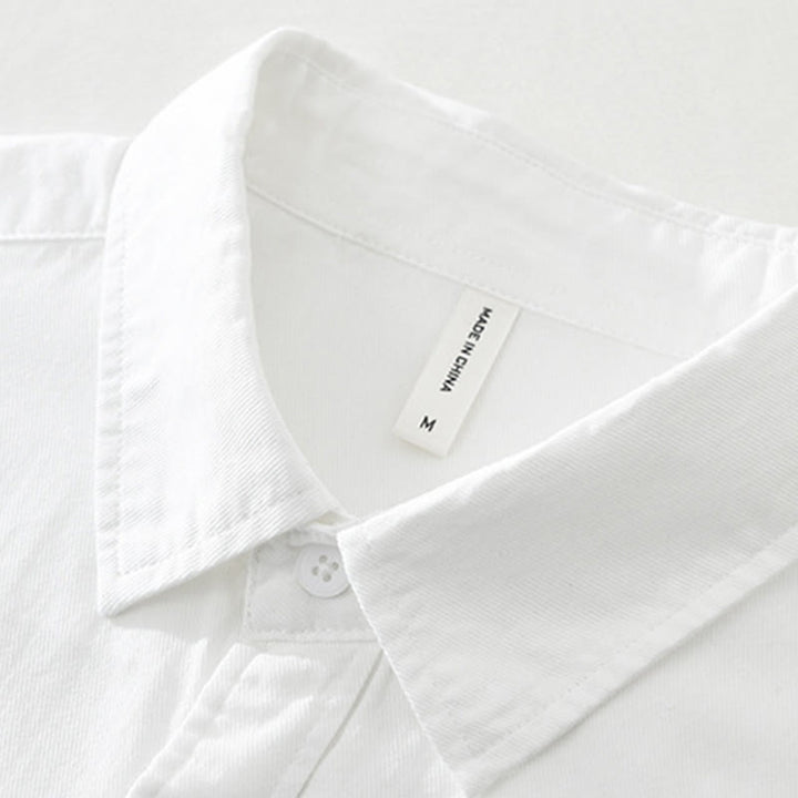 Herren-Baumwollhemd mit Buddha Stones, künstlerischem, schlichtem Design, Stickerei, Bambusmuster, kurzärmelig - image 4