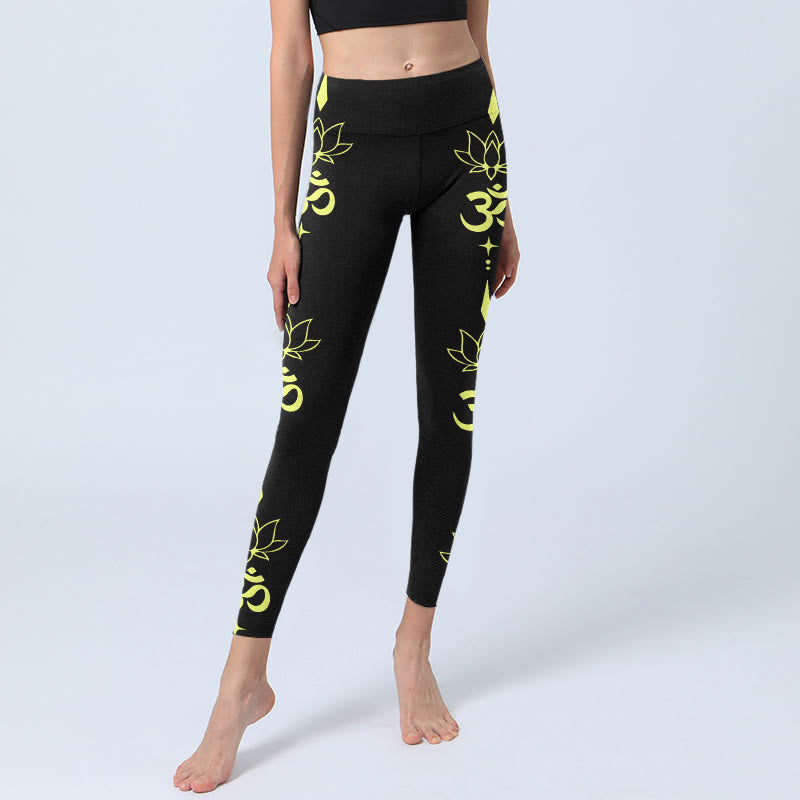 Buddha Stones ​​Lotus Blume OM Symbol Druck Gym Leggings frauen Yoga Hosen - image 6