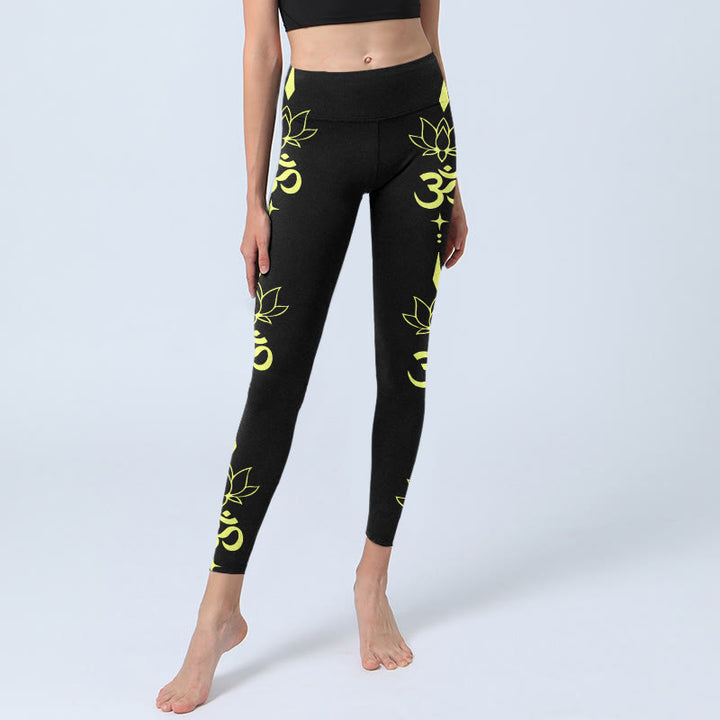 Buddha Stones ​​Lotus Blume OM Symbol Druck Gym Leggings frauen Yoga Hosen - image 5