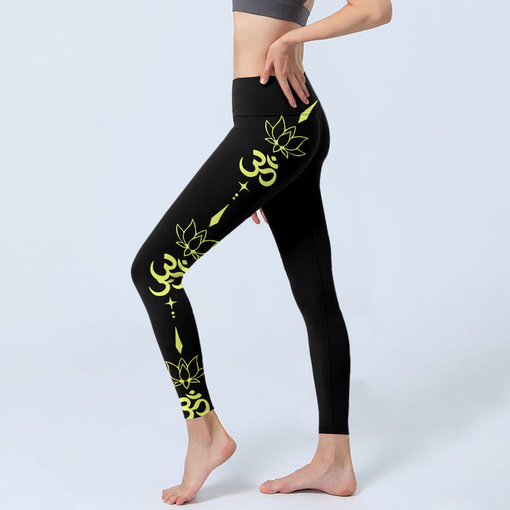 Buddha Stones ​​Lotus Blume OM Symbol Druck Gym Leggings frauen Yoga Hosen - image 2