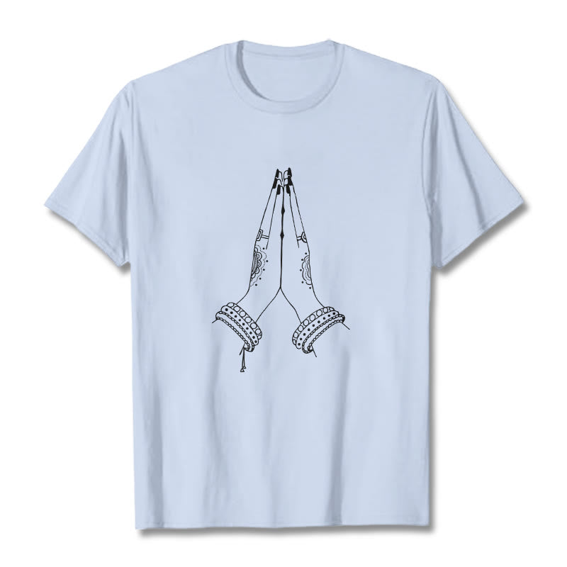 Buddha Stones ​​setzen Hände zusammen Gebet Design T-Shirt - Hellcyan - 2XL - image 19