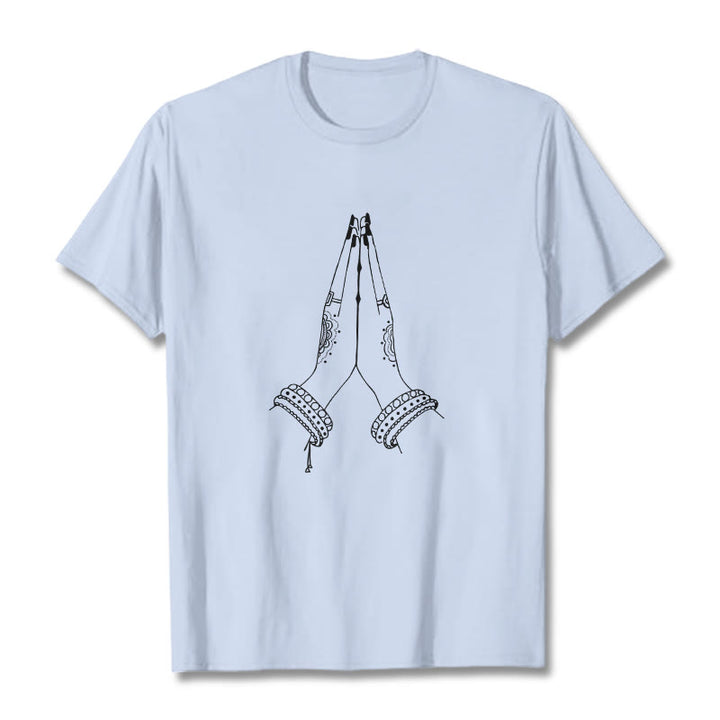 Buddha Stones ​​setzen Hände zusammen Gebet Design T-Shirt - Hellcyan - 2XL - image 19