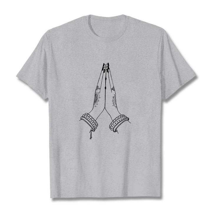 Buddha Stones ​​setzen Hände zusammen Gebet Design T-Shirt - Hellgrau - 2XL - image 19
