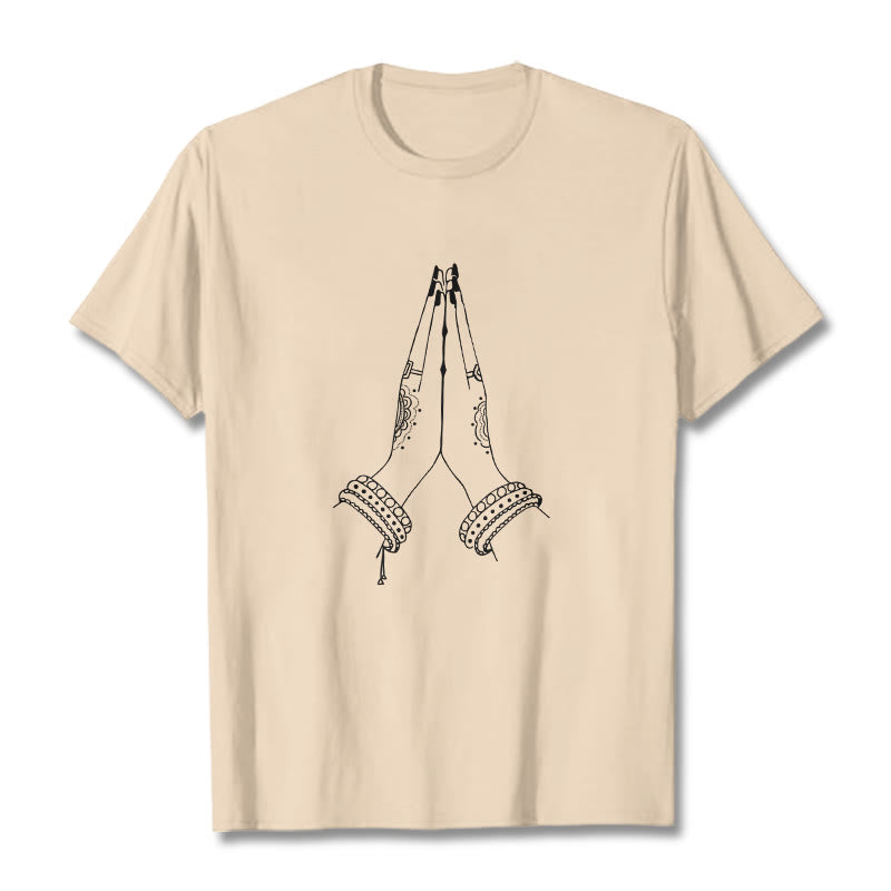 Buddha Stones ​​setzen Hände zusammen Gebet Design T-Shirt - Bisque - 2XL - image 11