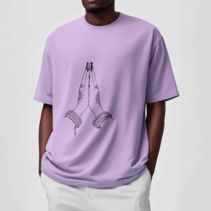 Buddha Stones ​​setzen Hände zusammen Gebet Design T-Shirt - image 18