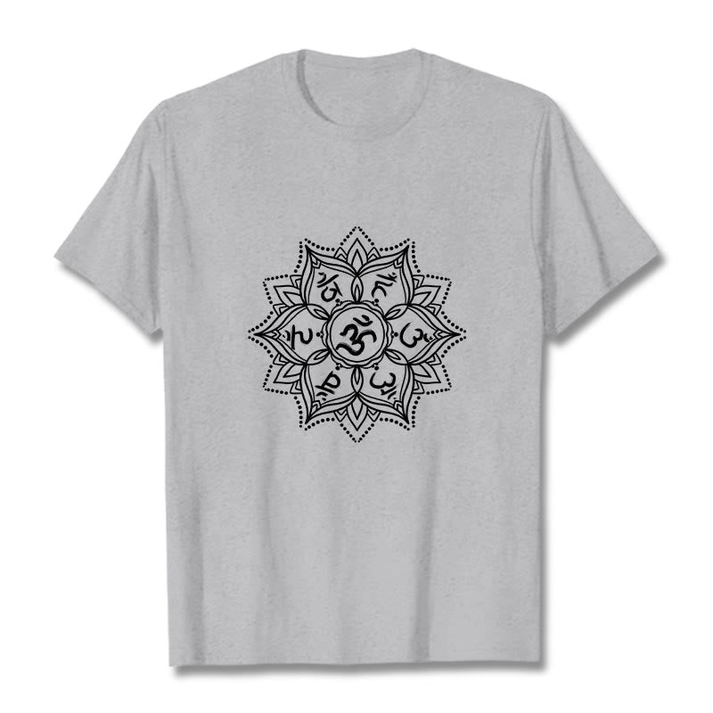 Buddha Stones Mandala Flower Om Mani Padme Hum Sanskrit Mantra T-Shirt - Hellgrau - 2XL - image 19