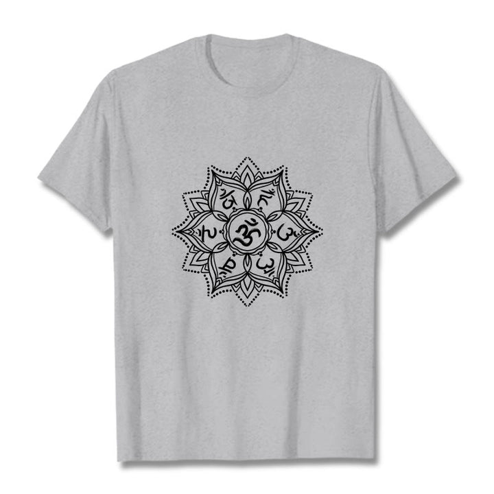 Buddha Stones Mandala Flower Om Mani Padme Hum Sanskrit Mantra T-Shirt - Hellgrau - 2XL - image 19