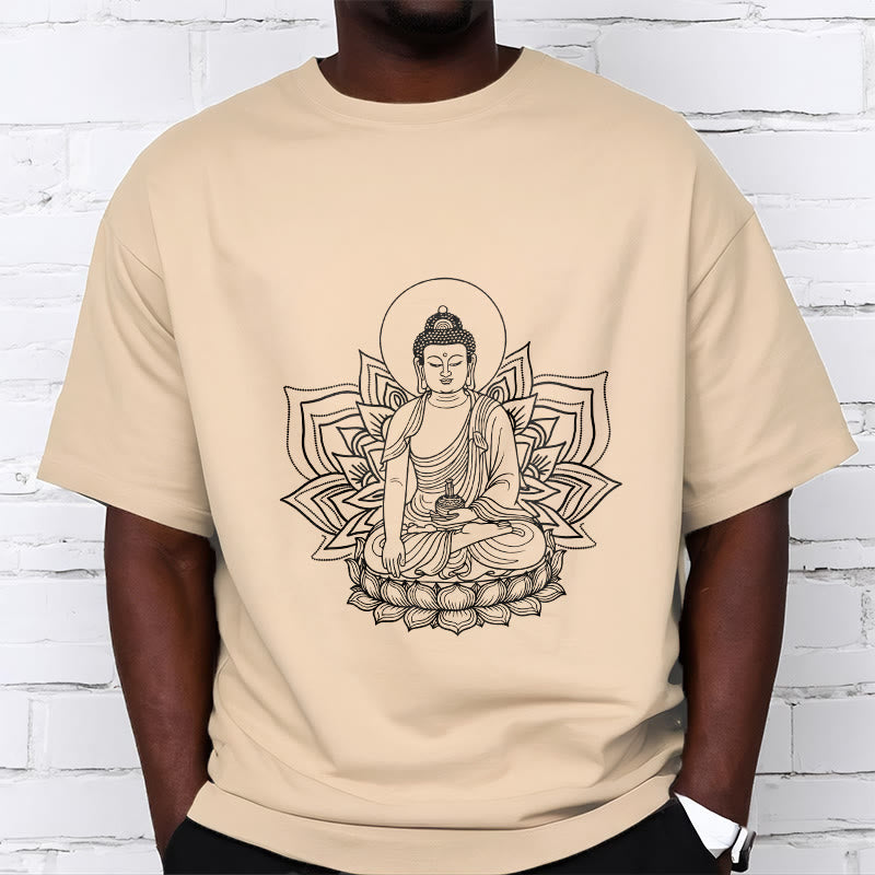 Buddha Stones ​​Medizin Buddha sitzt auf einem Lotus Sockel T-Shirt - image 10