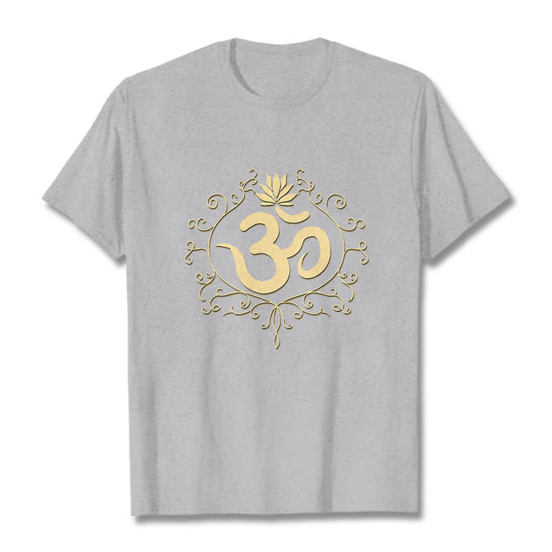 Buddha Stones ​​Om Symbol Reben Lotus Blume T T-shirt - Hellgrau - 2XL - image 10