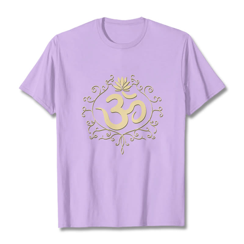 Buddha Stones ​​Om Symbol Reben Lotus Blume T T-shirt - Pflaume - 2XL - image 16