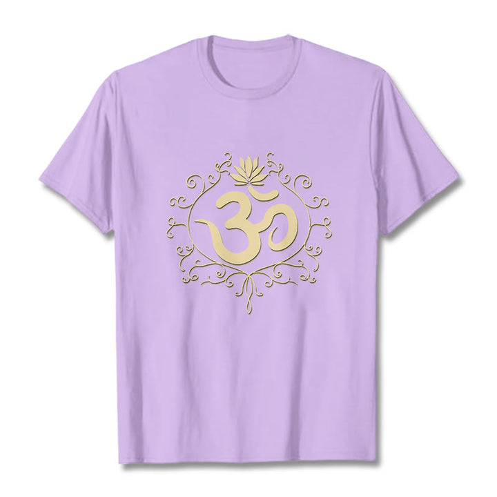 Buddha Stones ​​Om Symbol Reben Lotus Blume T T-shirt - Pflaume - 2XL - image 16