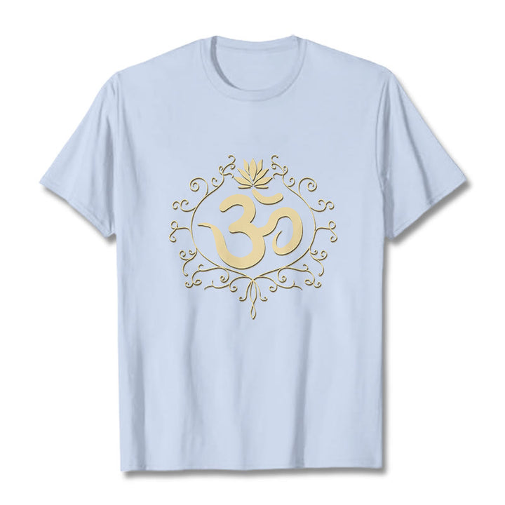 Buddha Stones ​​Om Symbol Reben Lotus Blume T T-shirt - Hellcyan - 2XL - image 13