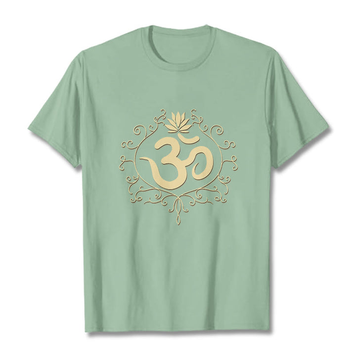 Buddha Stones ​​Om Symbol Reben Lotus Blume T T-shirt - Blassgrün - 2XL - image 19