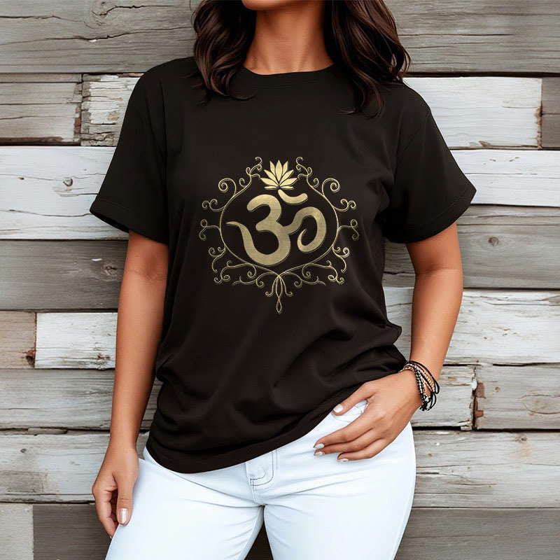 Buddha Stones ​​Om Symbol Reben Lotus Blume T T-shirt - image 4