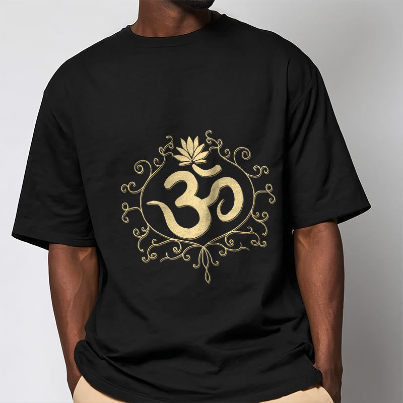 Buddha Stones ​​Om Symbol Reben Lotus Blume T T-shirt - image 1