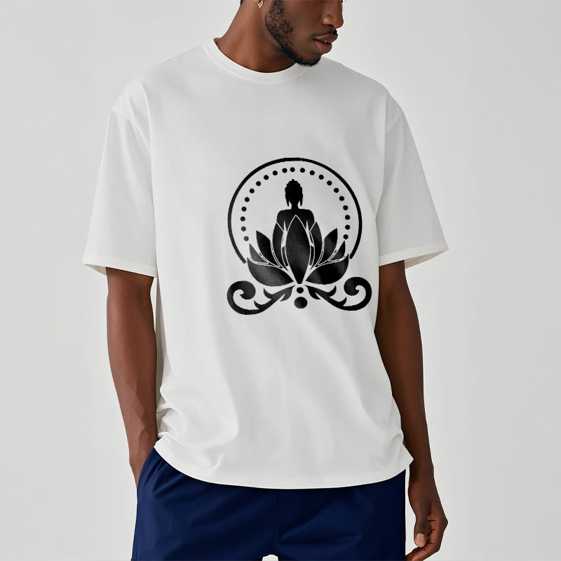 Buddha Stones ​​Meditation Buddha sitzt auf einer Lotusblume T-Shirt - image 8