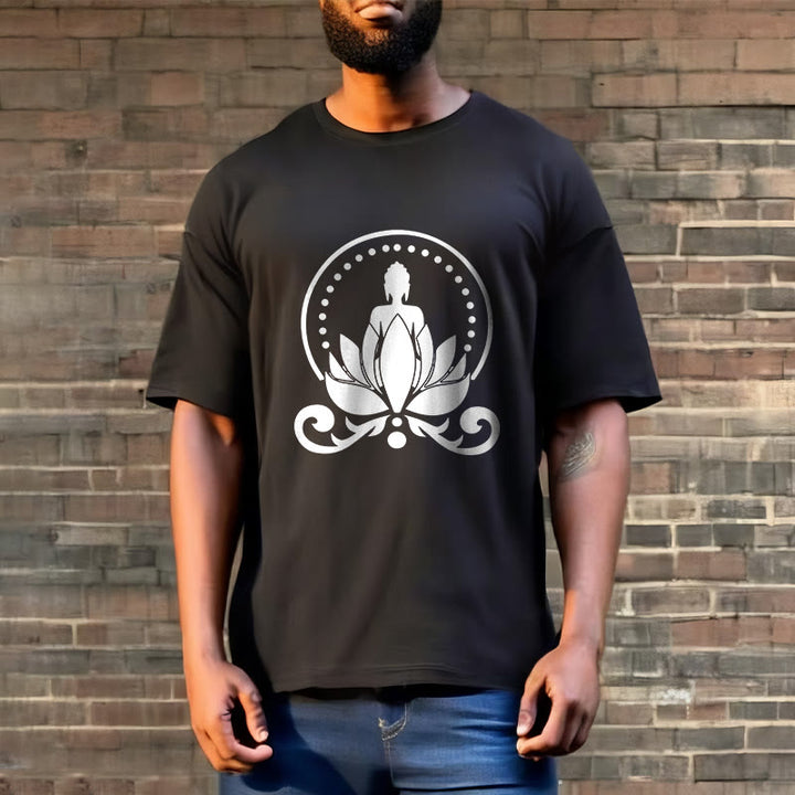 Buddha Stones ​​Meditation Buddha sitzt auf einer Lotusblume T-Shirt - image 6