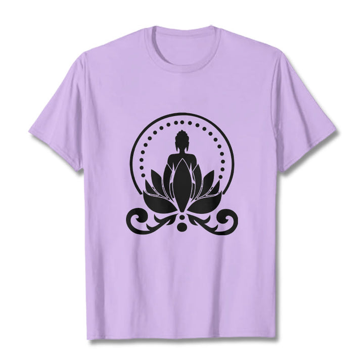 Buddha Stones ​​Meditation Buddha sitzt auf einer Lotusblume T-Shirt - Pflaume - 2XL - image 16