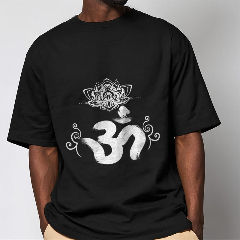 Buddha Stones ​​Om Symbol Sanskrit Floral T T-shirt - image 7
