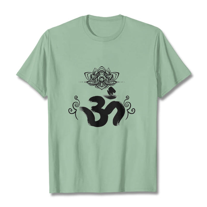 Buddha Stones ​​Om Symbol Sanskrit Floral T T-shirt - Blassgrün - 2XL - image 19