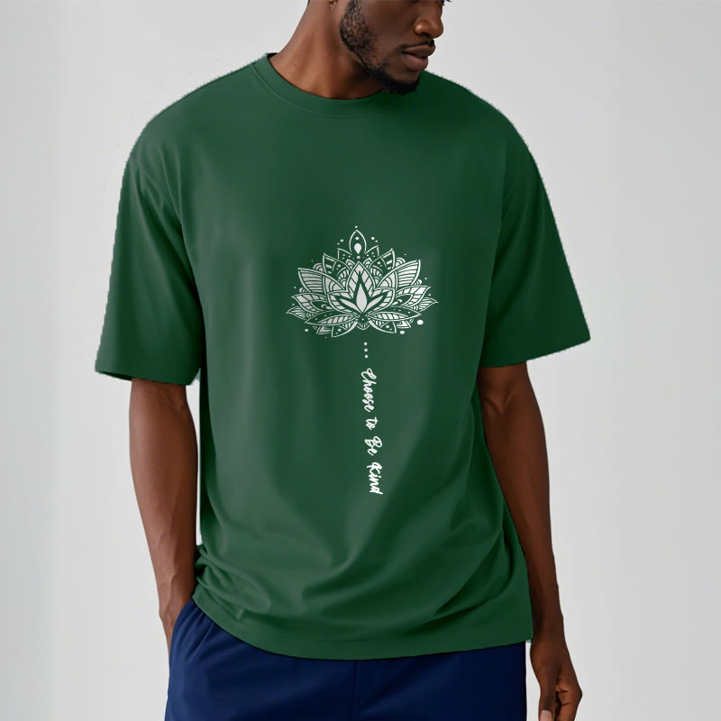 Buddha Stones Choose To Be Kind Geometrisches Blumen-T-Shirt - image 1