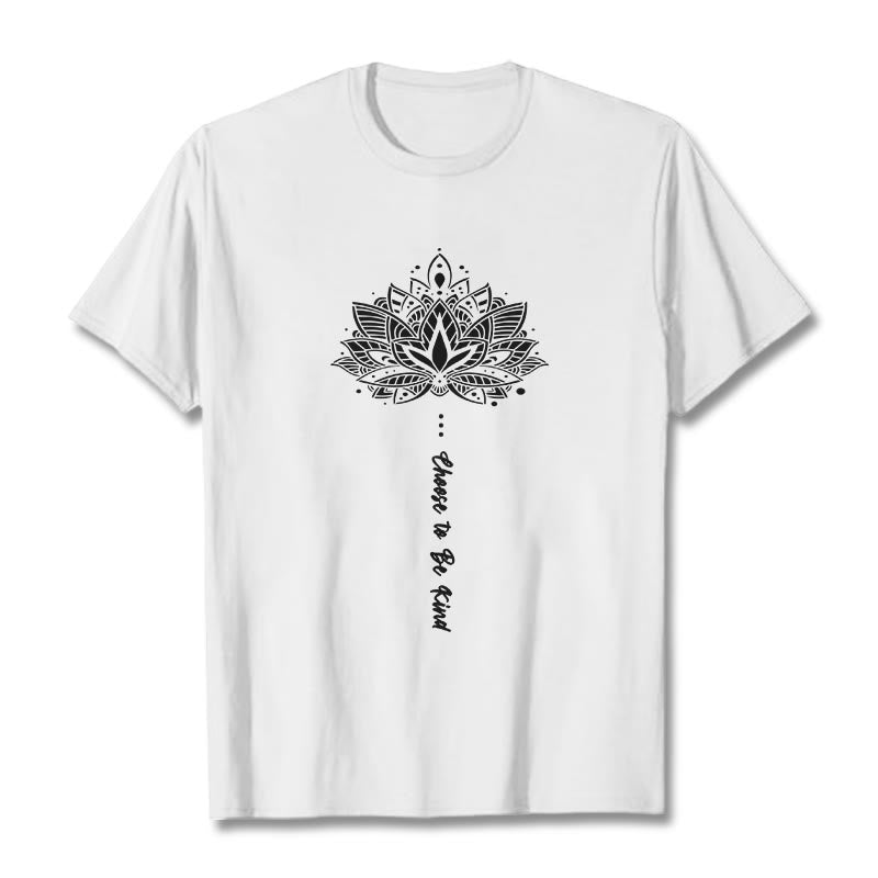 Buddha Stones Choose To Be Kind Geometrisches Blumen-T-Shirt - Weiß - 2XL - image 7