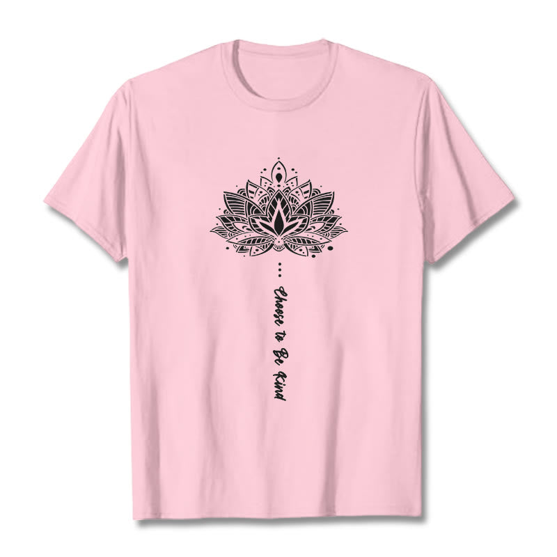 Buddha Stones Choose To Be Kind Geometrisches Blumen-T-Shirt - Hellrosa - 2XL - image 12