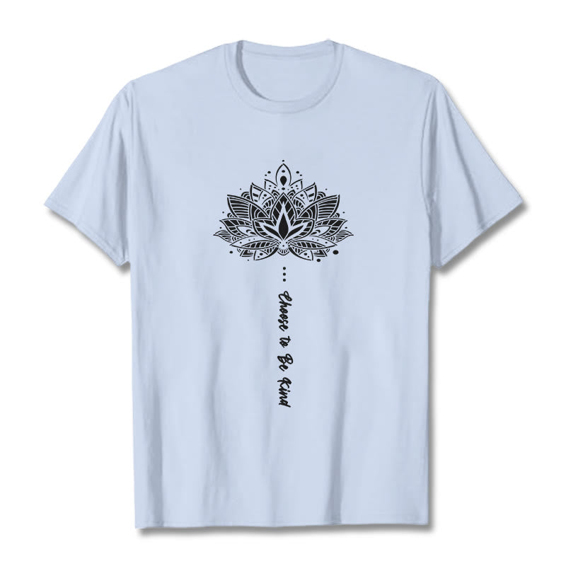 Buddha Stones Choose To Be Kind Geometrisches Blumen-T-Shirt - HellCyan - 2XL - image 19