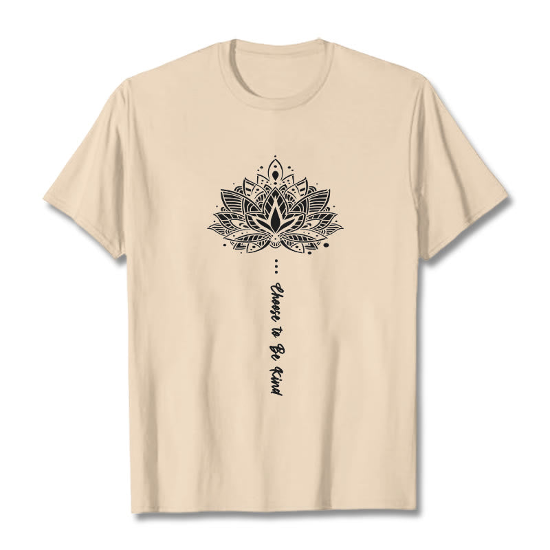 Buddha Stones Choose To Be Kind Geometrisches Blumen-T-Shirt - Biskuit - 2XL - image 10