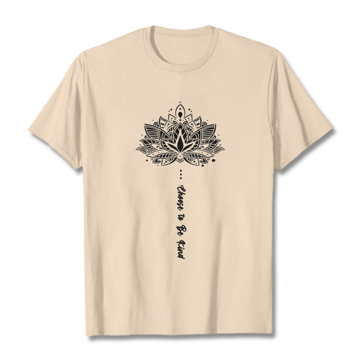 Buddha Stones Choose To Be Kind Geometrisches Blumen-T-Shirt - Biskuit - 2XL - image 10