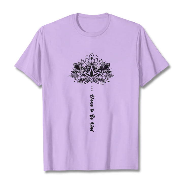 Buddha Stones Choose To Be Kind Geometrisches Blumen-T-Shirt - Pflaume - 2XL - image 16