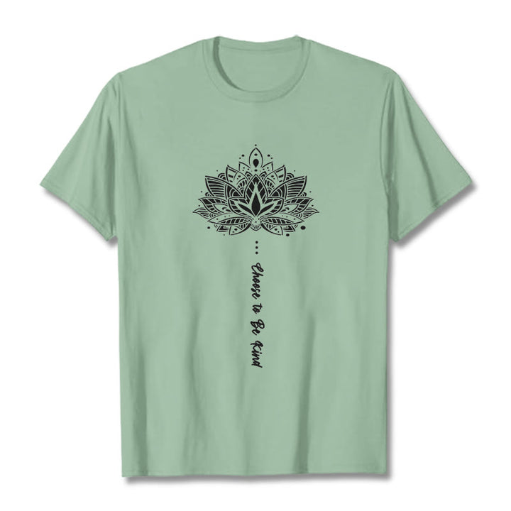Buddha Stones Choose To Be Kind Geometrisches Blumen-T-Shirt - Hellgrün - 2XL - image 14