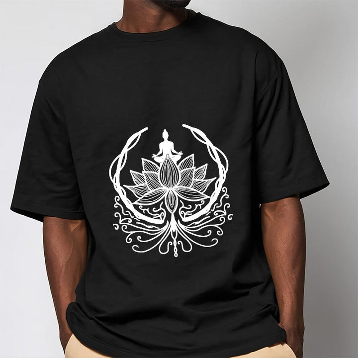 Buddha Stones ​​Meditation Buddha sitzt in einer Lotusblume T-Shirt - image 8