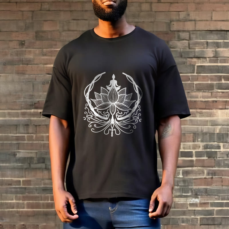Buddha Stones ​​Meditation Buddha sitzt in einer Lotusblume T-Shirt - image 8