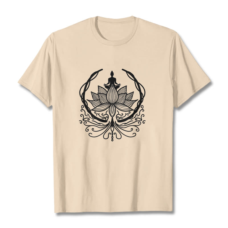 Buddha Stones ​​Meditation Buddha sitzt in einer Lotusblume T-Shirt - Biskuit - 2XL - image 10