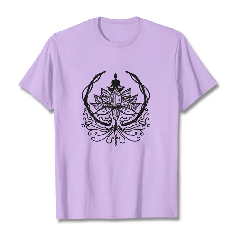 Buddha Stones ​​Meditation Buddha sitzt in einer Lotusblume T-Shirt - Pflaume - 2XL - image 16