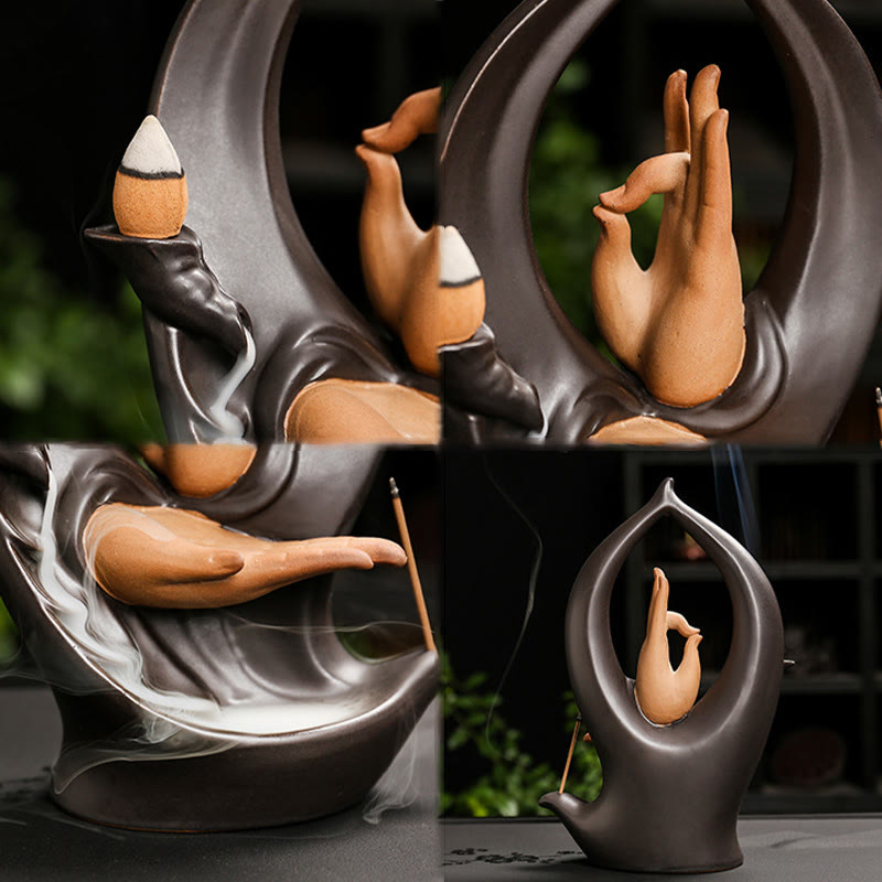 Buddha Stones, Treppen, Berge, Wasser, Buddha-Hand, Keramik, Rückfluss, Rauchbrunnen, Meditation, Weihrauchbrenner, Dekoration - image 9