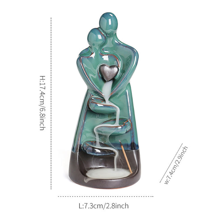 Buddha Stones, Liebespaar, Umarmung, Liebe, Keramik, Rückfluss, Rauchbrunnen, heilende Weihrauchbrenner-Dekoration - image 11
