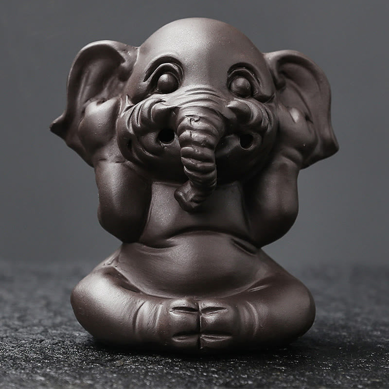 Buddha Stones, süßer Elefant, lila Ton, Rückfluss-Rauchbrunnen, Friedensheilung, Weihrauchbrenner, Dekoration - image 20