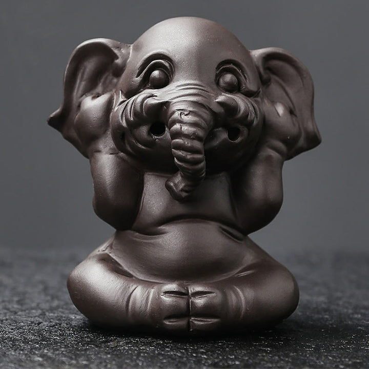 Buddha Stones, süßer Elefant, lila Ton, Rückfluss-Rauchbrunnen, Friedensheilung, Weihrauchbrenner, Dekoration - image 20