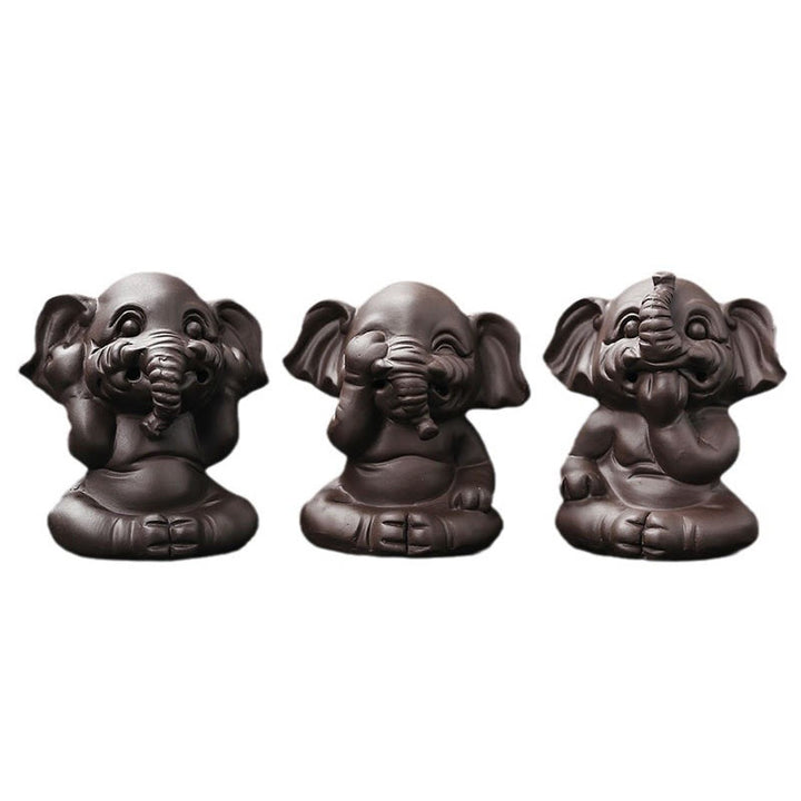 Buddha Stones, süßer Elefant, lila Ton, Rückfluss-Rauchbrunnen, Friedensheilung, Weihrauchbrenner, Dekoration - image 3