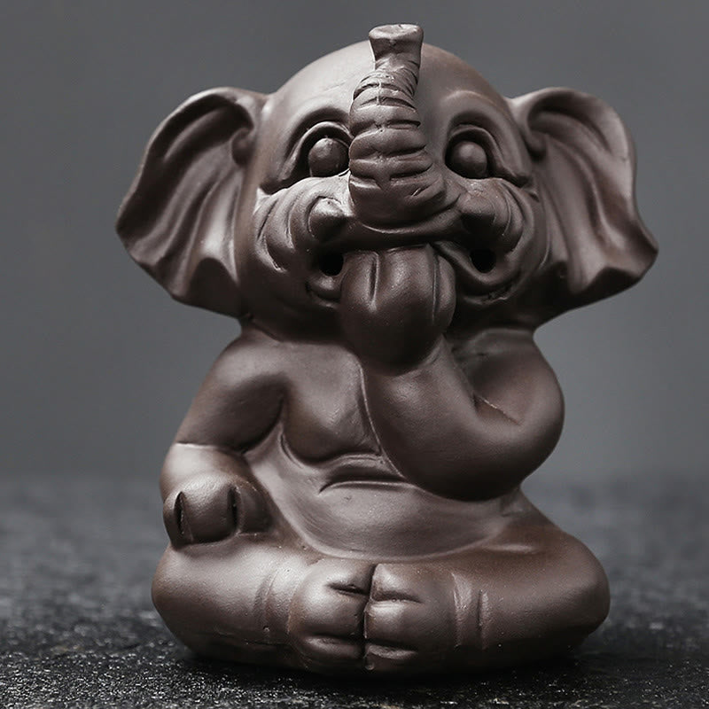 Buddha Stones, süßer Elefant, lila Ton, Rückfluss-Rauchbrunnen, Friedensheilung, Weihrauchbrenner, Dekoration - image 29