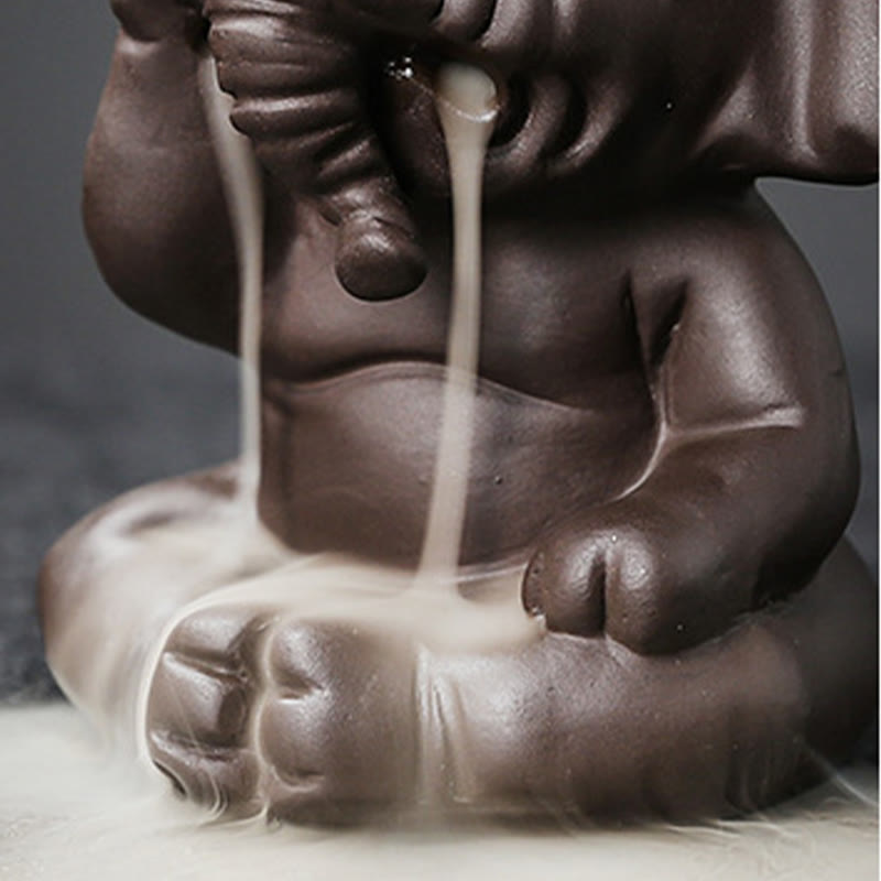 Buddha Stones, süßer Elefant, lila Ton, Rückfluss-Rauchbrunnen, Friedensheilung, Weihrauchbrenner, Dekoration - image 12