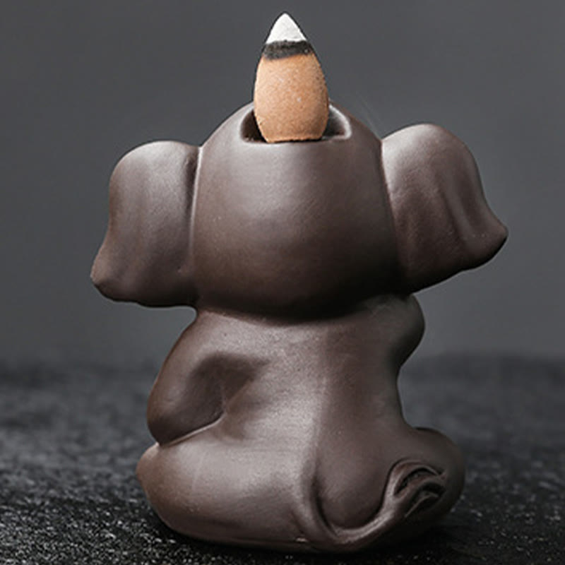 Buddha Stones, süßer Elefant, lila Ton, Rückfluss-Rauchbrunnen, Friedensheilung, Weihrauchbrenner, Dekoration - image 9