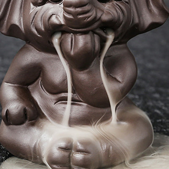 Buddha Stones, süßer Elefant, lila Ton, Rückfluss-Rauchbrunnen, Friedensheilung, Weihrauchbrenner, Dekoration - image 33