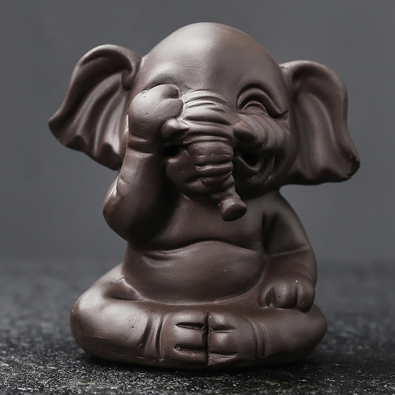 Buddha Stones, süßer Elefant, lila Ton, Rückfluss-Rauchbrunnen, Friedensheilung, Weihrauchbrenner, Dekoration - image 9